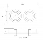 Foco basculante cuadrado empotrar Aluminio 2L, para Lámpara GU10/MR16, Blanco, Wengué ó Texturizado